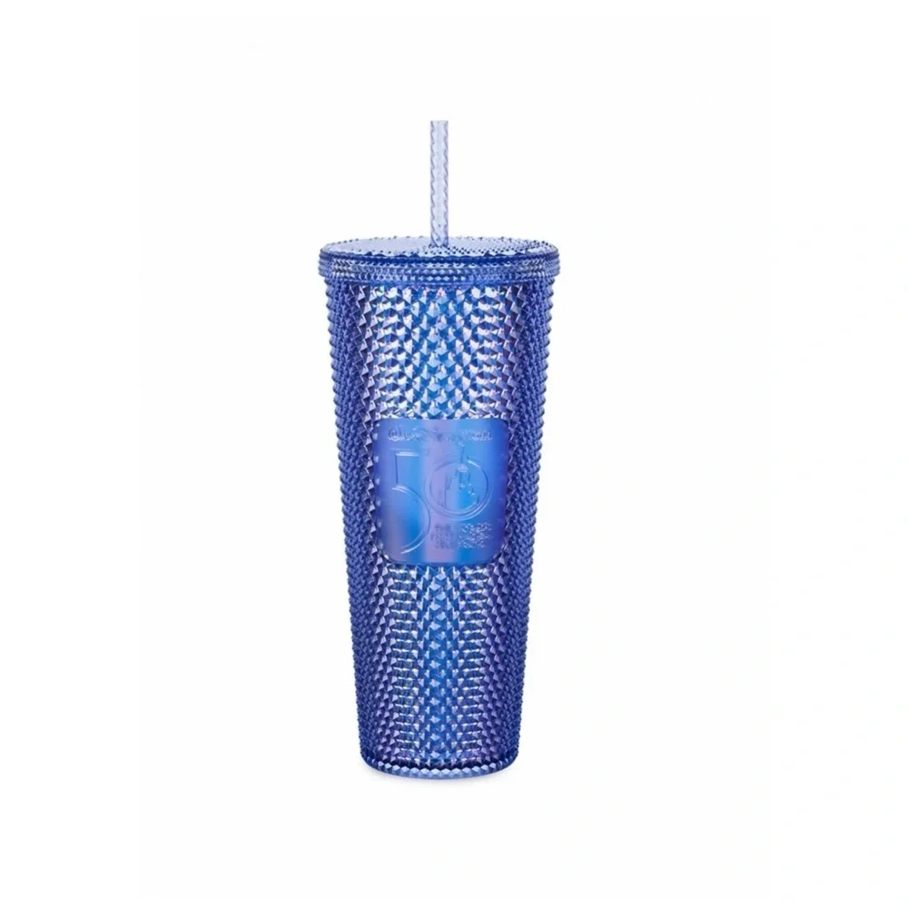NEW IN BOX Disney Parks Starbucks 50th Anniversary Blue Studded Tumbler